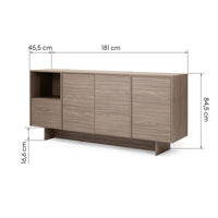Kanso Kommode 181 x 45,5 x 84,5 cm – Pearl Oak med Oppbevaring