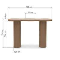 Konsollbord / skrivebord – lys brun / mokka / 120 cm