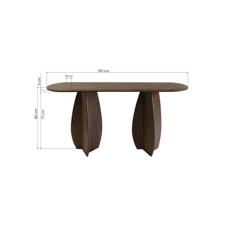 Noku Konsollbord / Skrivebord 150 × 40 cm – Mørk Valnøtt Finér