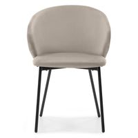 Adrano spisestol – beige velour og svarte metallben