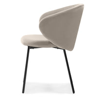 Adrano spisestol – beige velour og svarte metallben