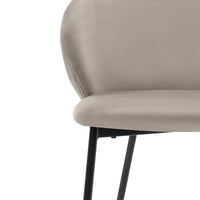 Adrano spisestol – beige velour og svarte metallben