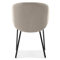 Adrano spisestol – beige velour og svarte metallben