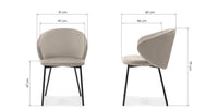 Adrano spisestol – beige velour og svarte metallben