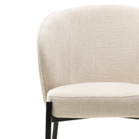 Avery spisestol – lys beige stoff og svarte metallben