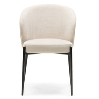 Avery spisestol – lys beige stoff og svarte metallben