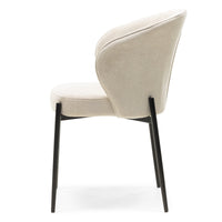 Avery spisestol – lys beige stoff og svarte metallben