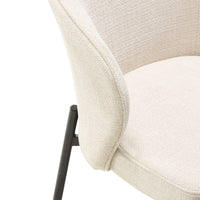 Avery spisestol – lys beige stoff og svarte metallben