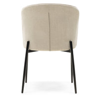Avery spisestol – lys beige stoff og svarte metallben