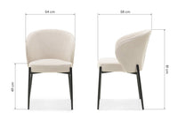 Avery spisestol – lys beige stoff og svarte metallben