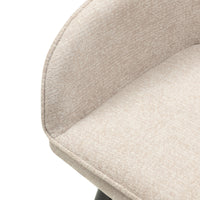 Berisso UDC22106 – Spisestol i cappuccinofarget tekstil og sort metallramme