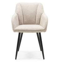 Berisso UDC22106 – Spisestol i cappuccinofarget tekstil og sort metallramme