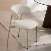 Fresno spisestuestol – beige, polstret med avrundet rygg