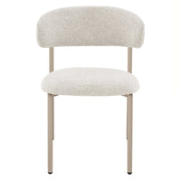 Fresno spisestuestol – beige, polstret med avrundet rygg