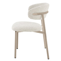 Fresno spisestuestol – beige, polstret med avrundet rygg