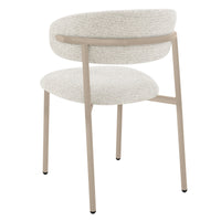 Fresno spisestuestol – beige, polstret med avrundet rygg