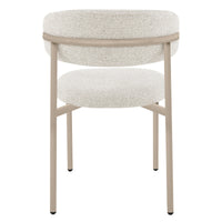 Fresno spisestuestol – beige, polstret med avrundet rygg