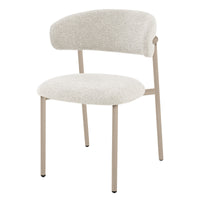Fresno spisestuestol – beige, polstret med avrundet rygg
