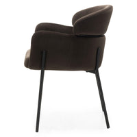 Granda spisestol – velvet espresso med armlene