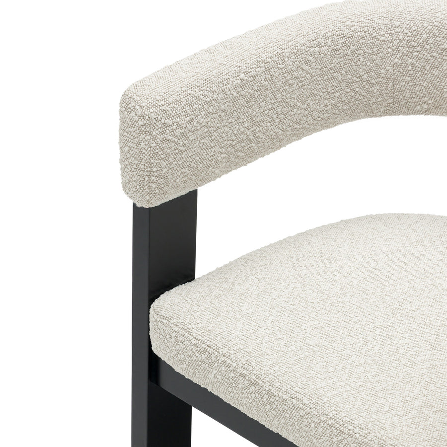 Spisestol Hailey – bouclé / krem / svart