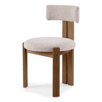 Matteo spisestol – beige/krem med brune ben