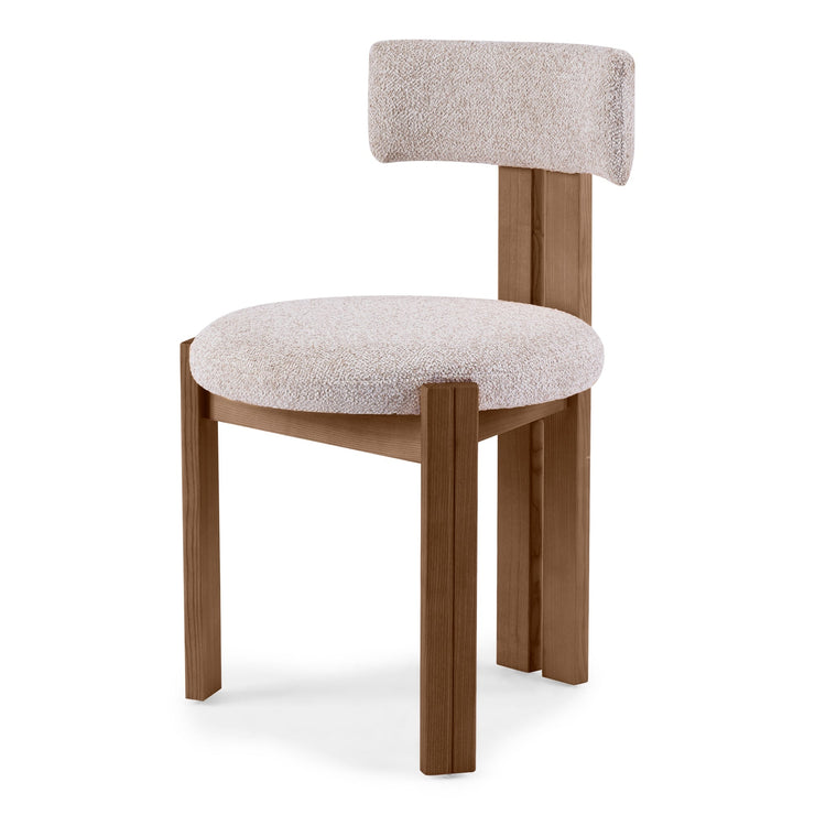 Matteo spisestol – beige/krem med brune ben