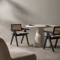 Spisestol FRIDA Svart / Lys Beige