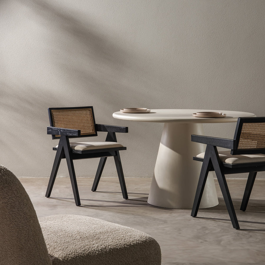 Spisestol FRIDA Svart / Lys Beige