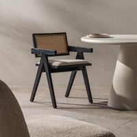 Spisestol FRIDA Svart / Lys Beige