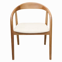 Ludvika 2.0 Spisestol – Teaktre & Cream Anti-Stain Stoff