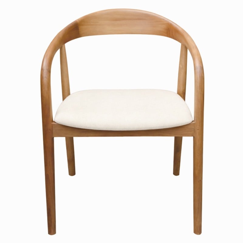 Ludvika 2.0 Spisestol – Teaktre & Cream Anti-Stain Stoff