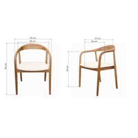 Ludvika 2.0 Spisestol – Teaktre & Cream Anti-Stain Stoff