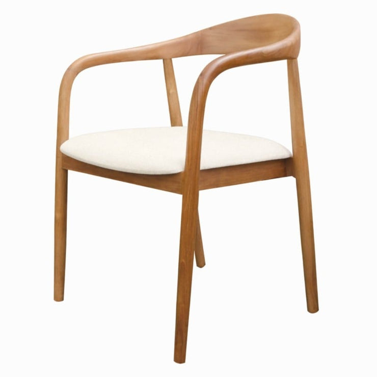 Ludvika 2.0 Spisestol – Teaktre & Cream Anti-Stain Stoff