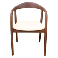 Ludvika 2.0 Spisestol 80 cm – Teaktre & Cream Anti-Stain Stoff