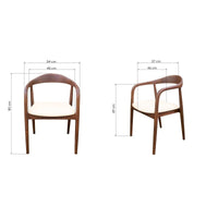 Ludvika 2.0 Spisestol 80 cm – Teaktre & Cream Anti-Stain Stoff