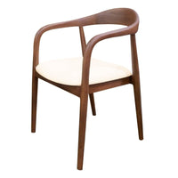 Ludvika 2.0 Spisestol 80 cm – Teaktre & Cream Anti-Stain Stoff