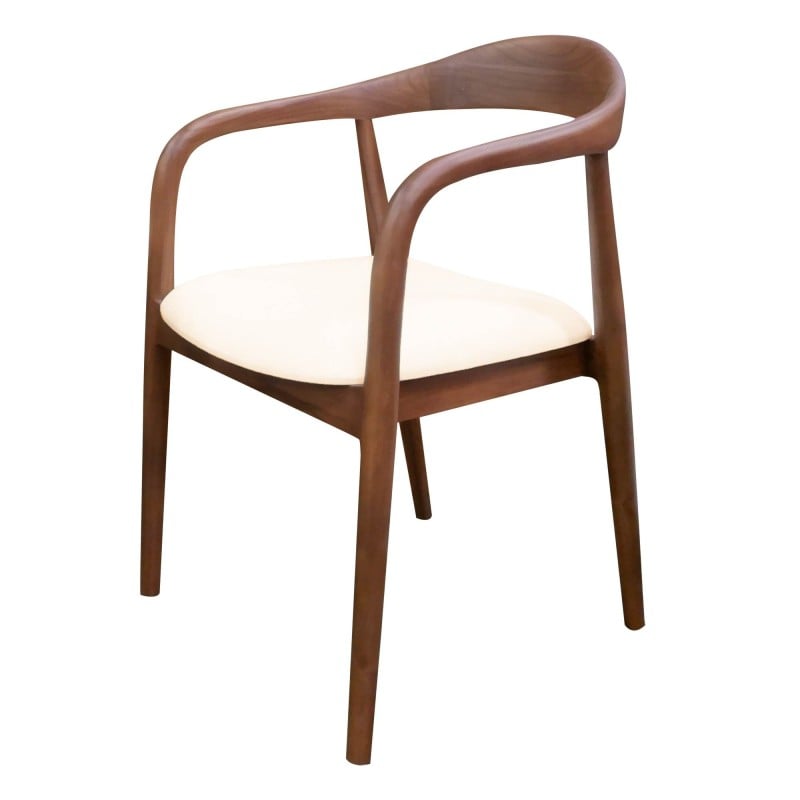 Ludvika 2.0 Spisestol 80 cm – Teaktre & Cream Anti-Stain Stoff