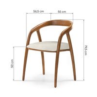 Sande spisestol – naturlig teak og kremfarget sete