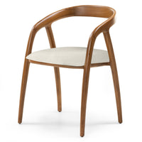 Sande spisestol – naturlig teak og kremfarget sete