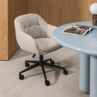 Svingstol Acapulco – beige / svarte ben / runde former