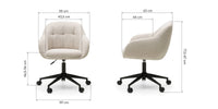 Svingstol Acapulco – beige / svarte ben / runde former