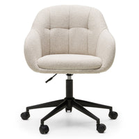 Svingstol Acapulco – beige / svarte ben / runde former