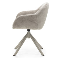 Kairo 9-239A – Svingstol i beige/grå tekstil med moderne form