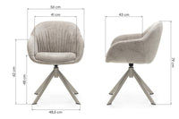 Kairo 9-239A – Svingstol i beige/grå tekstil med moderne form