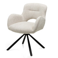 Svingstol Luka – lys beige / svarte ben (sett med 2 stk.)
