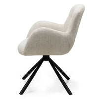 Svingstol Luka – lys beige / svarte ben (sett med 2 stk.)