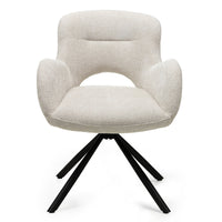 Svingstol Luka – lys beige / svarte ben (sett med 2 stk.)