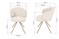 Pearl dreibar stol – beige med beige metallben