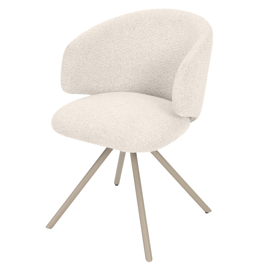 Pearl dreibar stol – beige med beige metallben