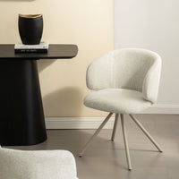 Pearl dreibar stol – beige med beige metallben